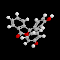 Phenolphthalein in acid (click to display its Chime image)